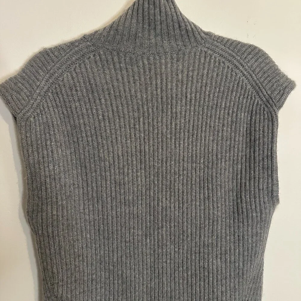 J.Crew Turtleneck Sleeveless Tunic Sweater 100% Cashmere Quiet Luxury - XS-S